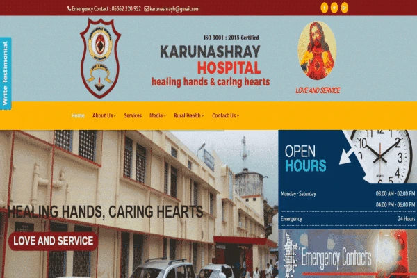 Karun ashray hospital Website