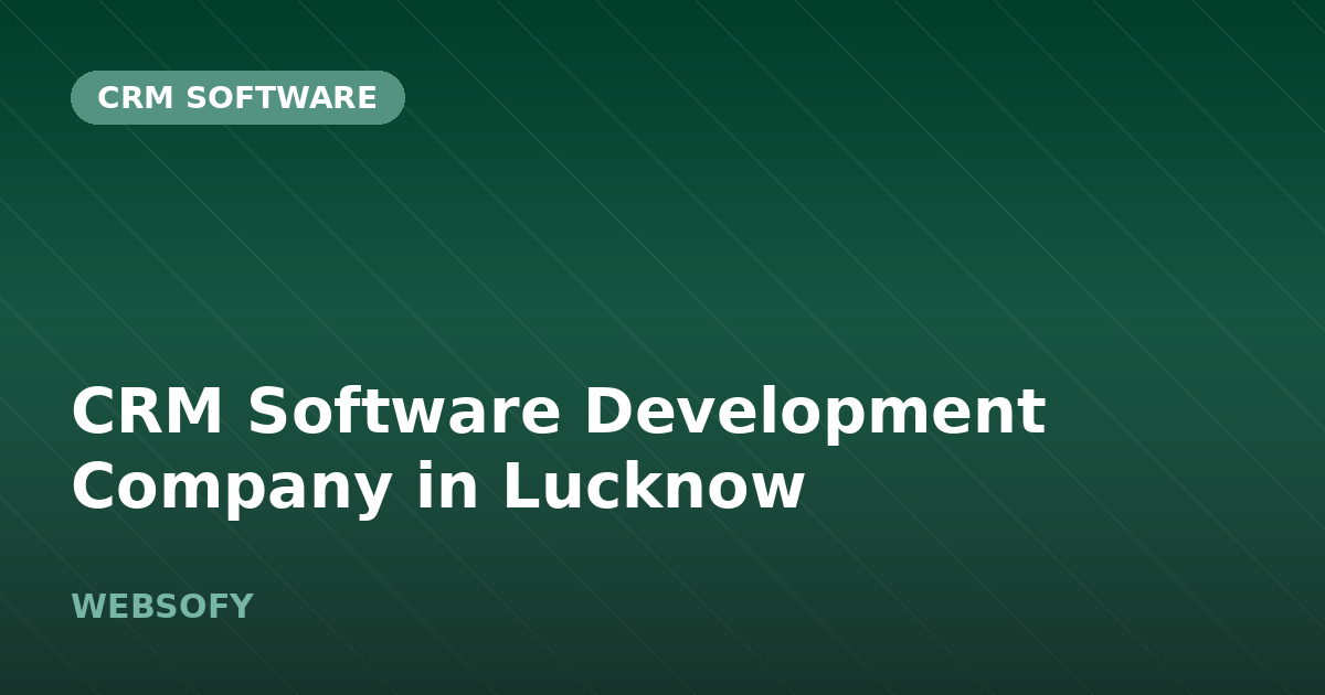 CRM Software Development Company in Lucknow