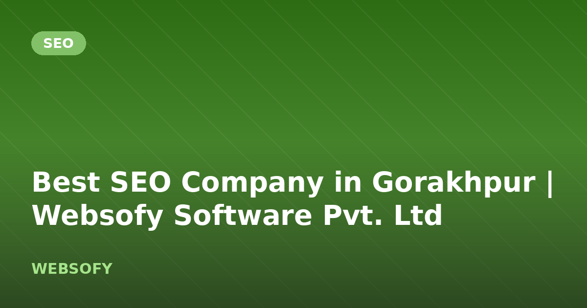 Best SEO Company in Gorakhpur | Websofy Software Pvt. Ltd
