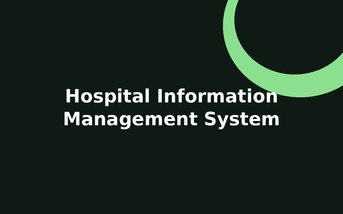 Hospital information management system dashboard