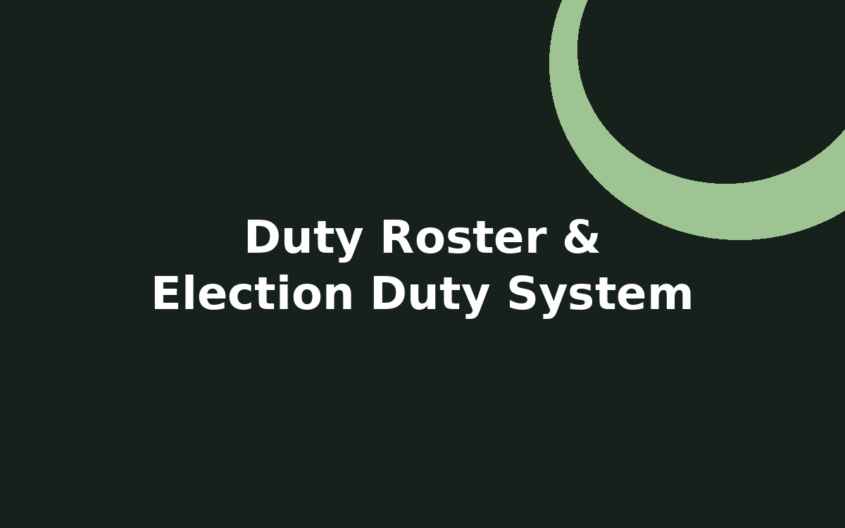 Police duty roster and election duty coordination system