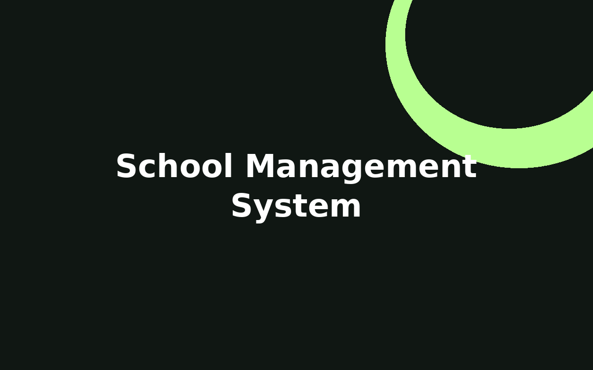 School management system dashboard