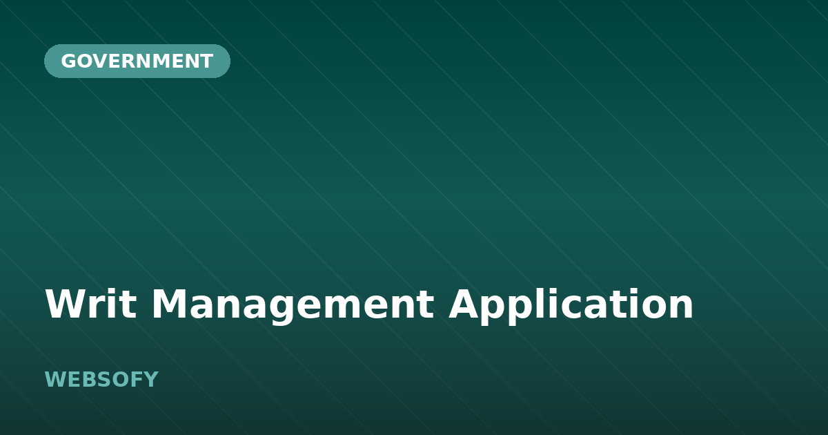 Writ Management Application
